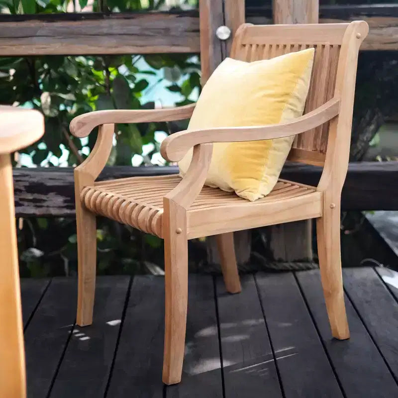 Ensemble de salle à manger d'extérieur 5 pièces en bois de teck Sonoma Lane Rockport avec coussins beiges