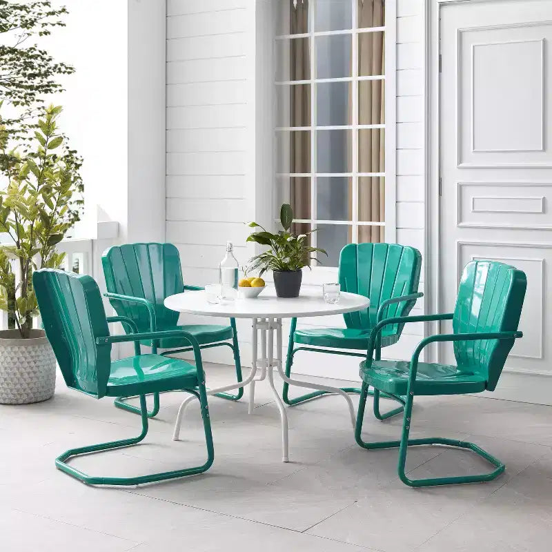 Ensemble de salle à manger d'extérieur 5 pièces Ridgeland - Turquoise - Crosley
