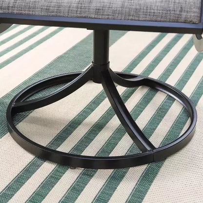 Ensemble de salle à manger de patio 3 pièces avec petite table ronde et chaises rembourrées à dossier bas pivotantes à 360° - Captiva Designs : Résistant aux intempéries, cadre en acier