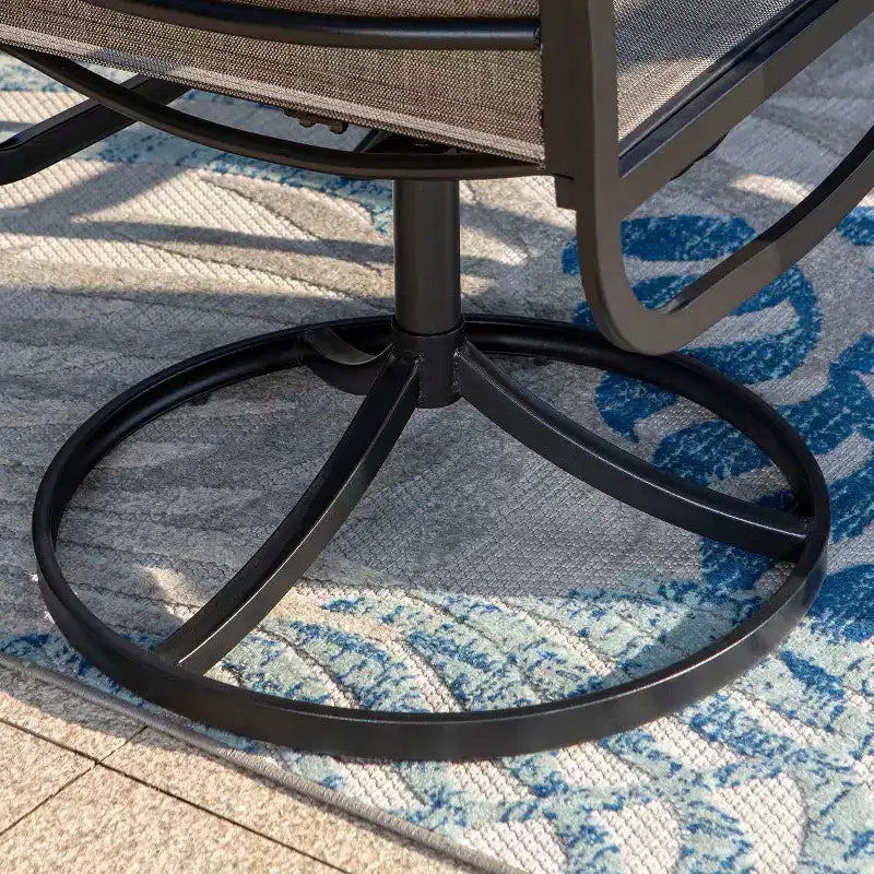 Ensemble de patio 7 pièces avec table en acier et chaises pivotantes à 360° Captiva Designs : Ensemble d'extérieur résistant aux intempéries