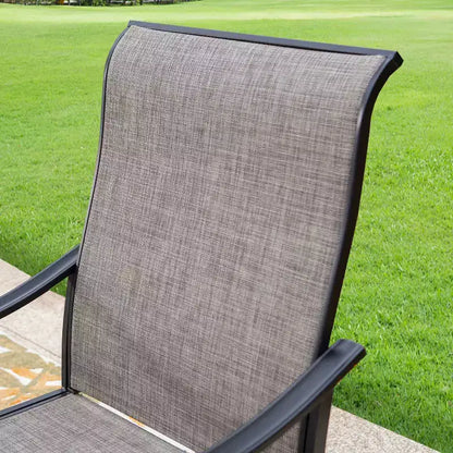 Ensemble de patio 7 pièces avec table en acier et chaises pivotantes à 360° Captiva Designs : Ensemble d'extérieur résistant aux intempéries