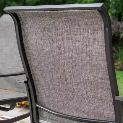 Ensemble de salle à manger 7 pièces pour terrasse avec table extensible en acier et fauteuils pivotants à 360° en toile - Captiva Designs : Salon de jardin
