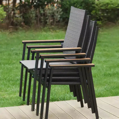 Ensemble de salle à manger de patio 3 pièces avec petite table ronde et chaises pliantes légères - Captiva Designs : Bistro extérieur, compatible balcon