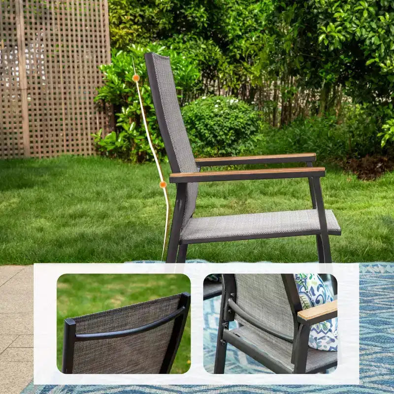Ensemble de salle à manger de patio 3 pièces avec petite table ronde et chaises pliantes légères - Captiva Designs : Bistro extérieur, compatible balcon