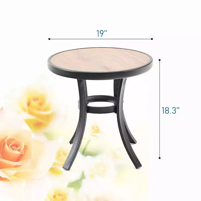Ensemble de salle à manger de patio 3 pièces avec petite table ronde et chaises pliantes légères - Captiva Designs : Bistro extérieur, compatible balcon