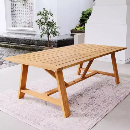 Ensemble de salle à manger d'extérieur 7 pièces en teck Sonoma Lane Quinlan avec coussin de siège - Résistant aux intempéries