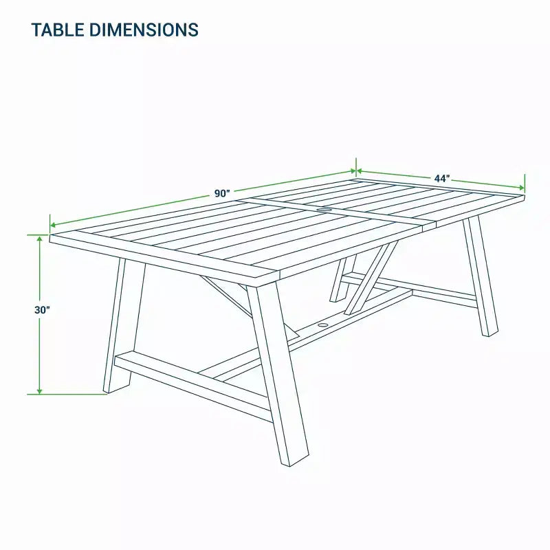 Ensemble de salle à manger d'extérieur 7 pièces en teck Sonoma Lane Quinlan avec coussin de siège - Résistant aux intempéries