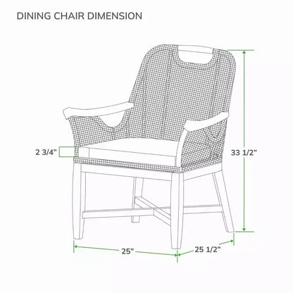 Ensemble de salle à manger d'extérieur 7 pièces en teck Sonoma Lane Quinlan avec coussin de siège - Résistant aux intempéries