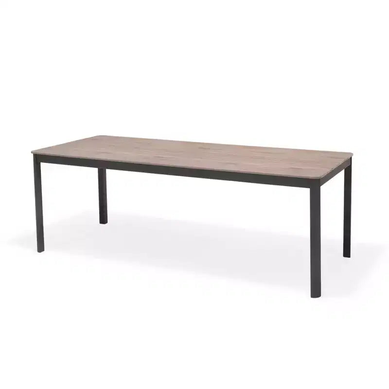 Amazonia Axe Ensemble de salle à manger de patio rectangulaire 9 pièces en aluminium noir
