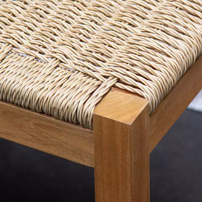 Ensemble de salle à manger d'extérieur 6 pièces en teck Sonoma Lane Azle avec osier tressé couleur miel – Résistant aux intempéries