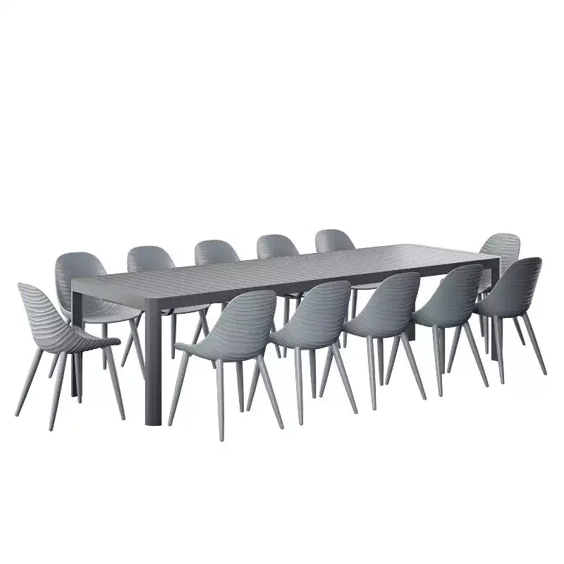Amazonia Copa 13pc Aluminum Rectangular Extendable Patio Dining Set Gray