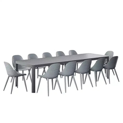 Amazonia Copa 13pc Aluminum Rectangular Extendable Patio Dining Set Gray