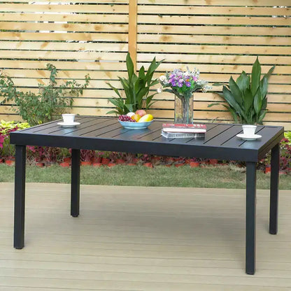 Set da pranzo da esterno 7 pezzi con sedie girevoli e cuscini e tavolo allungabile - Captiva Designs: Resistente agli agenti atmosferici, struttura in acciaio