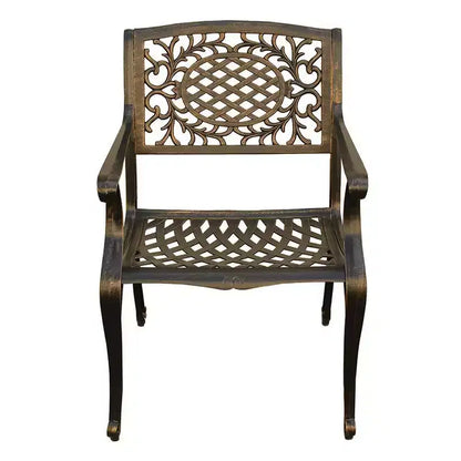 Ensemble de salle à manger d'extérieur moderne rectangulaire de 241 cm pour 8 personnes, résistant aux UV, bronze - Oakland Living : avec sièges en maille et trou pour parasol