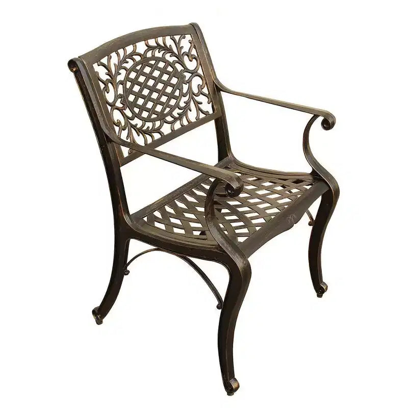 Ensemble de salle à manger d'extérieur moderne rectangulaire de 241 cm pour 8 personnes, résistant aux UV, bronze - Oakland Living : avec sièges en maille et trou pour parasol
