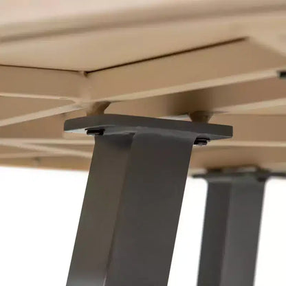 Greemotion Set da pranzo trasformabile da esterno 3-in-1 Lyon 5 pz con sedie imbottite, marrone: Alluminato, resistente ai raggi UV, 4 posti