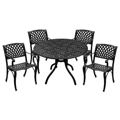 5pc Outdoor Dining Set: UV-Resistant Aluminum Table & Chairs - Oakland Living