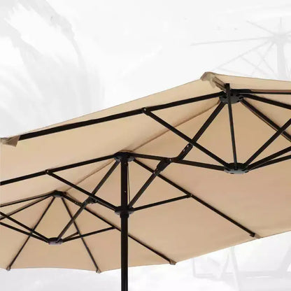 Set da pranzo da esterno 8 pezzi con tavolo con piano a doghe in metallo e sedie in ferro battuto - Nero/Beige - Captiva Designs