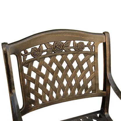 Set da Pranzo da Giardino 5 pezzi, Tavolo Rotondo in Alluminio con Rete Tradizionale da 48", Finitura Bronzo Resistente ai Raggi UV - Oakland Living: Posti a Sedere da Esterno per Quattro
