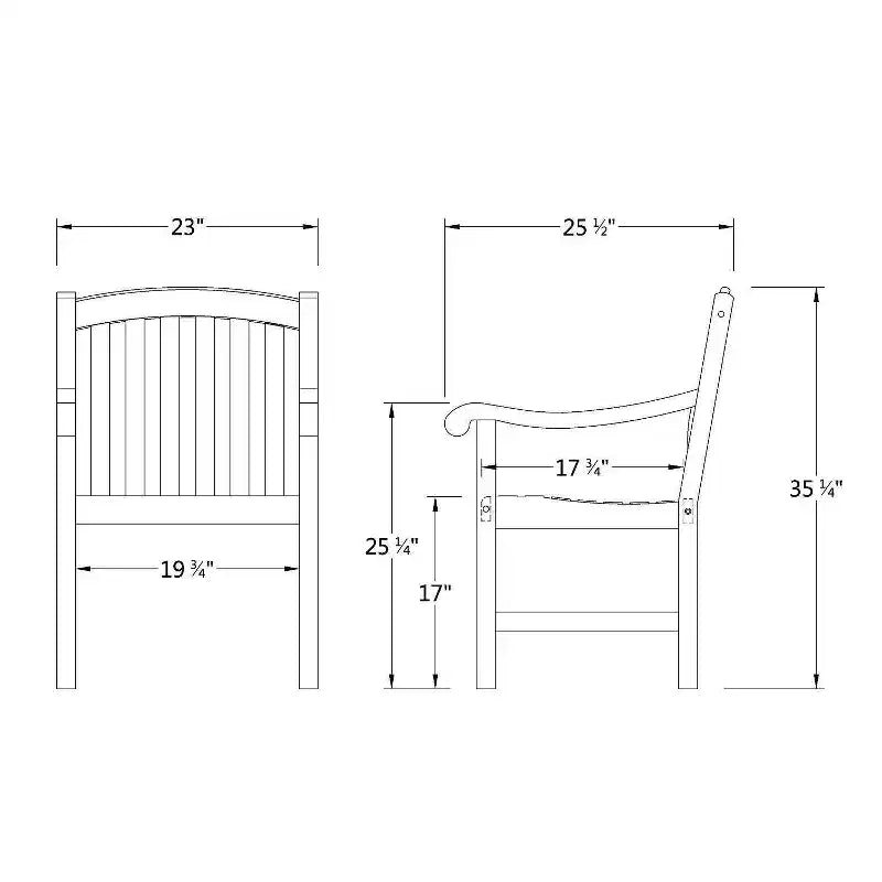 Ensemble repas d'extérieur 5 pièces en bois de teck Sonoma Lane Gresham - Résistant aux intempéries