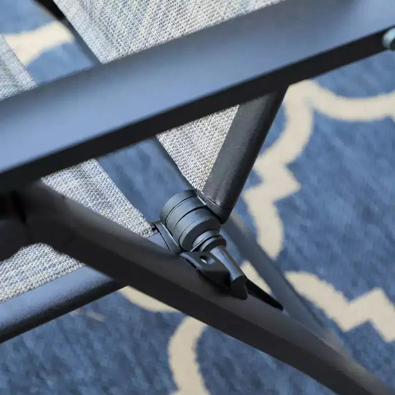 Set da pranzo da esterno 7 pezzi con sedie pieghevoli a 7 posizioni e tavolo in metallo espandibile - Captiva Designs: Mobili da esterno resistenti alle intemperie