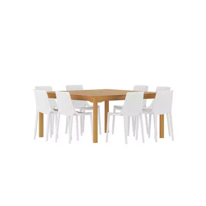 Amazonia Ipanema 9pc Square Outdoor Patio Dining Set White