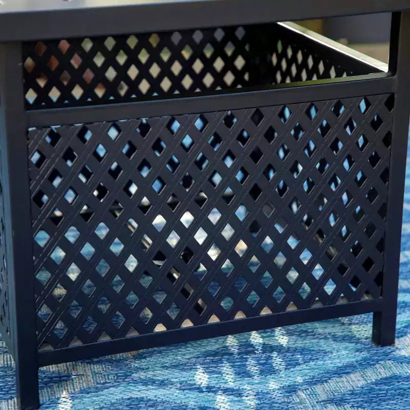 Ensemble repas de patio 3 pièces avec petite table carrée avec trou pour parasol et chaises légères en toile – Captiva Designs : Mobilier d'extérieur pour balcon