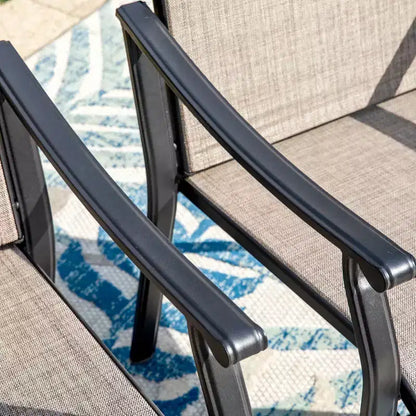 Ensemble de salle à manger d'extérieur 9 pièces avec table extensible en acier et chaises rembourrées - Captiva Designs : Mobilier d'extérieur résistant aux intempéries