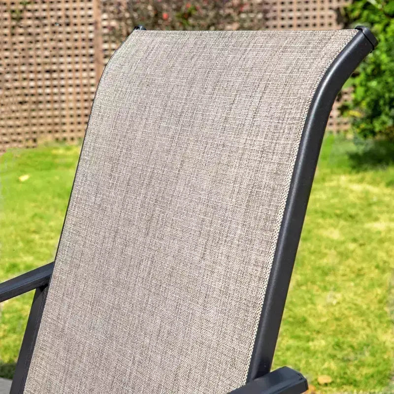 Ensemble de salle à manger d'extérieur 9 pièces avec table extensible en acier et chaises rembourrées - Captiva Designs : Mobilier d'extérieur résistant aux intempéries