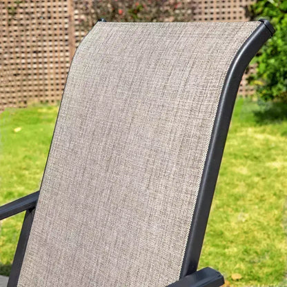 Ensemble de salle à manger d'extérieur 9 pièces avec table extensible en acier et chaises rembourrées - Captiva Designs : Mobilier d'extérieur résistant aux intempéries