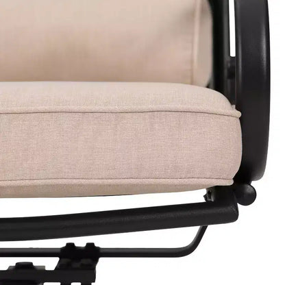 Ensemble de salle à manger extérieur 5 pièces avec chaises pivotantes, coussins d'assise et de dossier et table carrée en métal avec trou pour parasol - Captiva Designs