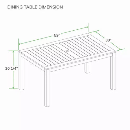 Sonoma Lane Ensemble repas de jardin 4 pièces Eola en teck marron - Résistant aux intempéries