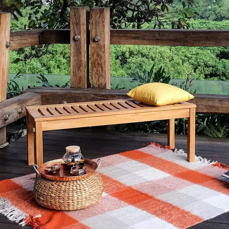 Sonoma Lane Ensemble repas de jardin 4 pièces Eola en teck marron - Résistant aux intempéries