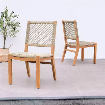 Sonoma Lane Ensemble repas de jardin 4 pièces Eola en teck marron - Résistant aux intempéries
