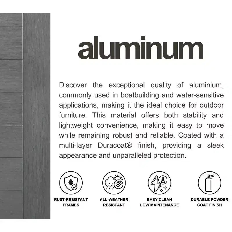 Amazonia Leblon Ensemble de salle à manger d'extérieur rectangulaire 7 pièces en aluminium blanc