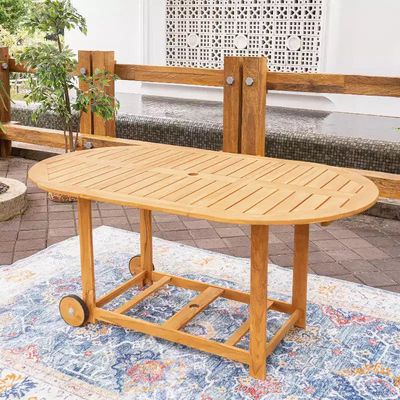 Ensemble de salle à manger d'extérieur pliant 7 pièces en teck Sonoma Lane Belton avec coussins Sunbrella Cast Shale – Meubles de patio résistants aux intempéries