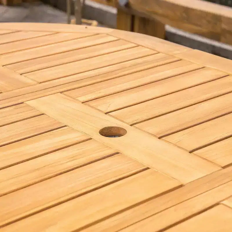 Ensemble de salle à manger d'extérieur pliant 7 pièces en teck Sonoma Lane Belton avec coussins Sunbrella Cast Shale – Meubles de patio résistants aux intempéries