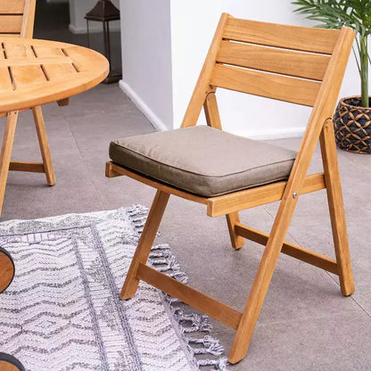 Ensemble de salle à manger d'extérieur pliant 7 pièces en teck Sonoma Lane Belton avec coussins Sunbrella Cast Shale – Meubles de patio résistants aux intempéries