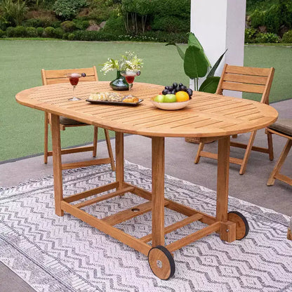 Ensemble de salle à manger d'extérieur pliant 7 pièces en teck Sonoma Lane Belton avec coussins Sunbrella Cast Shale – Meubles de patio résistants aux intempéries