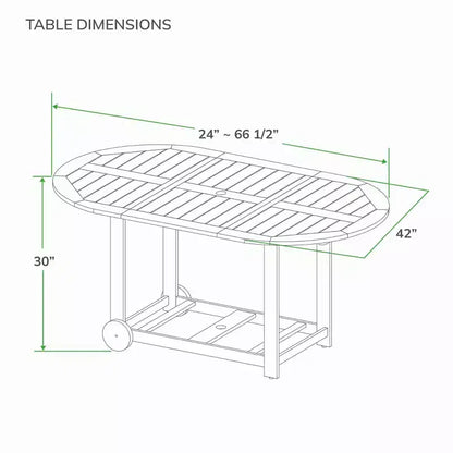 Ensemble de salle à manger d'extérieur pliant 7 pièces en teck Sonoma Lane Belton avec coussins Sunbrella Cast Shale – Meubles de patio résistants aux intempéries