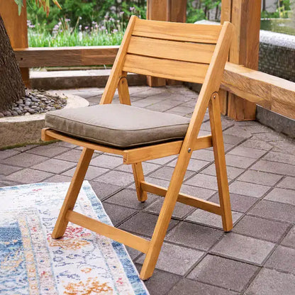 Ensemble de salle à manger d'extérieur pliant 7 pièces en teck Sonoma Lane Belton avec coussins Sunbrella Cast Shale – Meubles de patio résistants aux intempéries