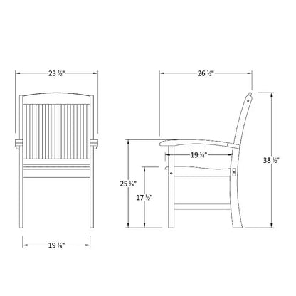 Ensemble de salle à manger d'extérieur en teck Sonoma Lane Amherst 6 pièces avec coussins beiges – Résistant aux intempéries, 2 trous pour parasol