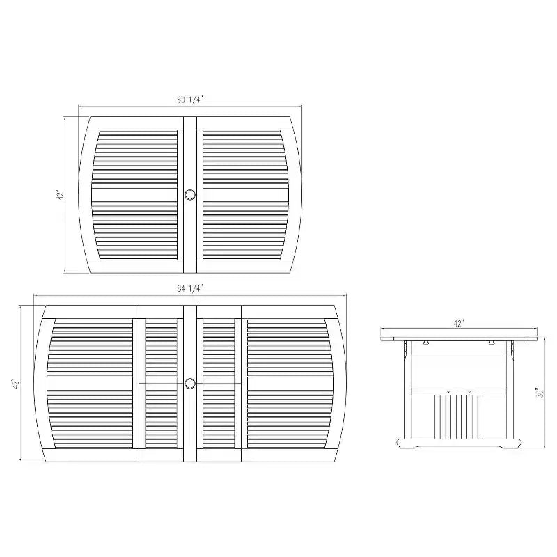 Ensemble de salle à manger d'extérieur en teck Sonoma Lane Amherst 6 pièces avec coussins beiges – Résistant aux intempéries, 2 trous pour parasol