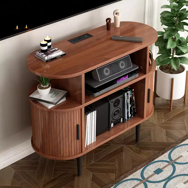 Mobile GDFStudio Emerson in legno per giradischi stile Mid-Century Modern