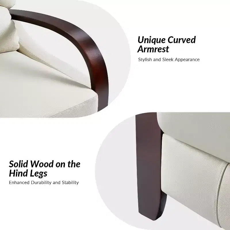 Lot de 2 fauteuils relax manuels en cuir véritable, inclinaison 159°