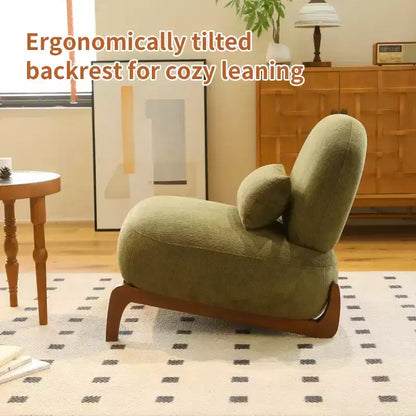 Moderna sedia imbottita graziosa, comoda poltrona senza braccioli per salotto, camera da letto, appartamento o balcone - Panipeachy