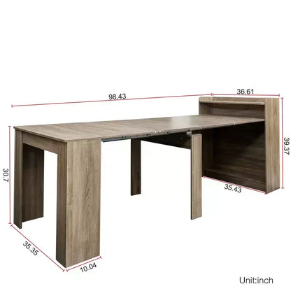 GDFStudio Torin Tavolo da pranzo moderno allungabile con ripiano portaoggetti