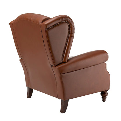Fauteuil Alex Classic Wingback en cuir avec clous décoratifs (lot de 2) par HULALA HOME