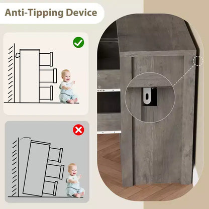 Comò Moderno Largo a 7 Cassetti per Camera da Letto, Grande Cassettiera in Legno con Organizzatore per Soggiorno, Corridoio e Ingresso