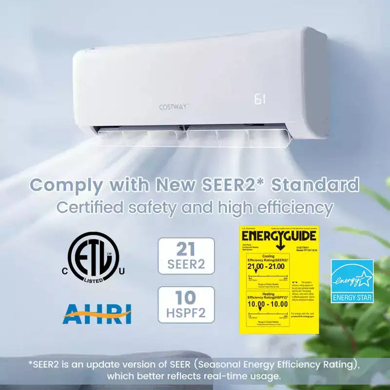 Climatiseur mobile Costway 12 000 BTU avec pompe à chaleur et télécommande
